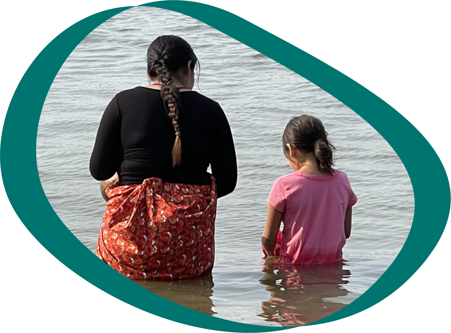 Mother and Daughter in the Lake